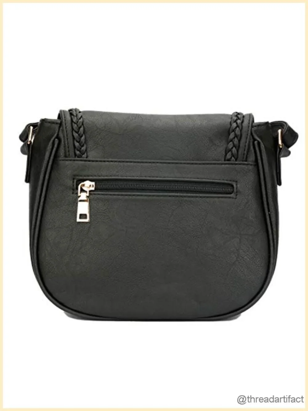 Casual Flap Saddle Crossbody Bag with Tassel Faux Leather